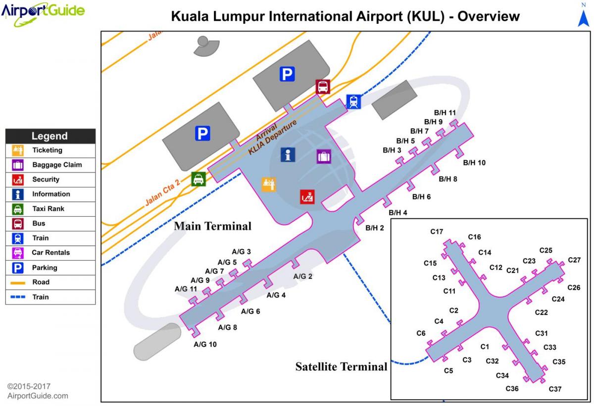 kuala lumpur internationell flygplats terminal karta