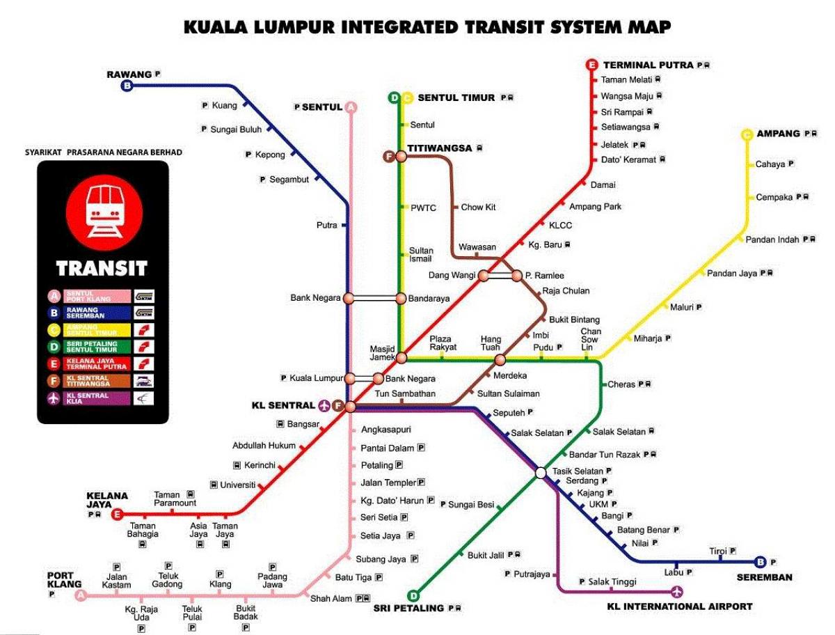 metro karta över kuala lumpur