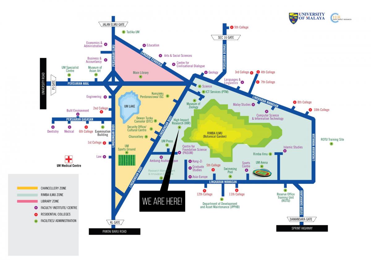 Karta av university malaya