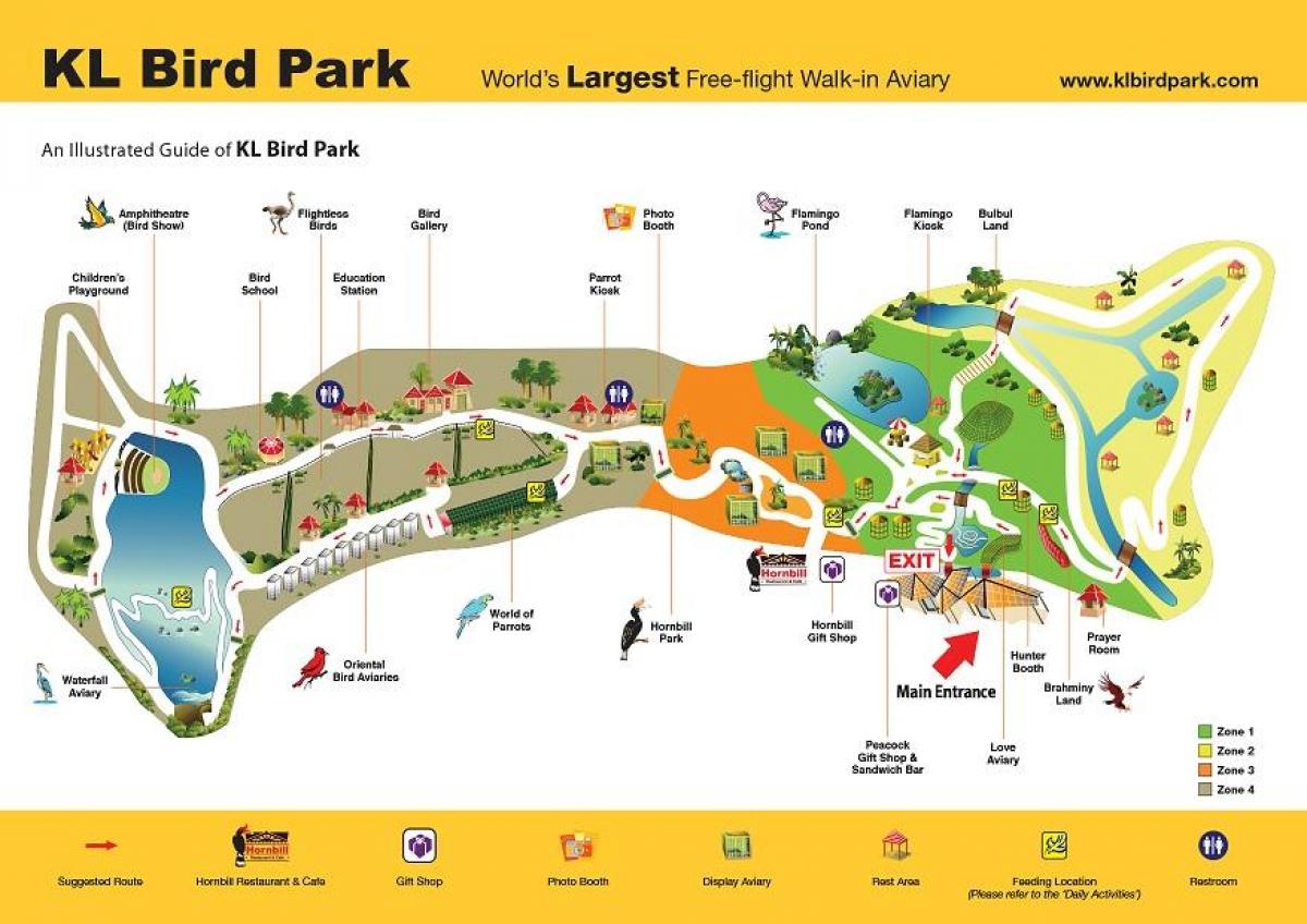 Karta över bird park