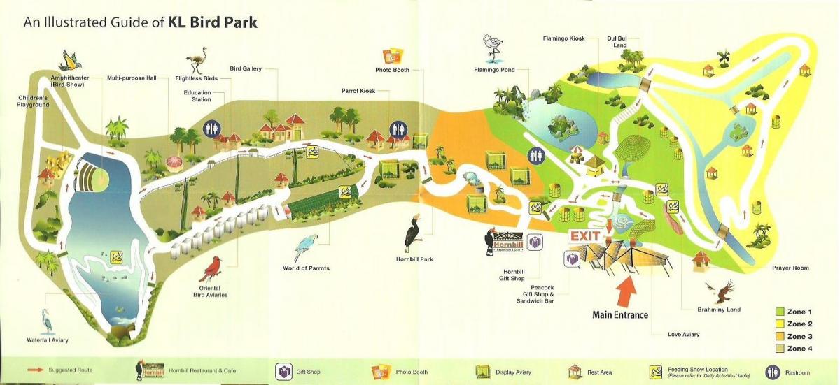 kuala lumpurs fågelpark karta
