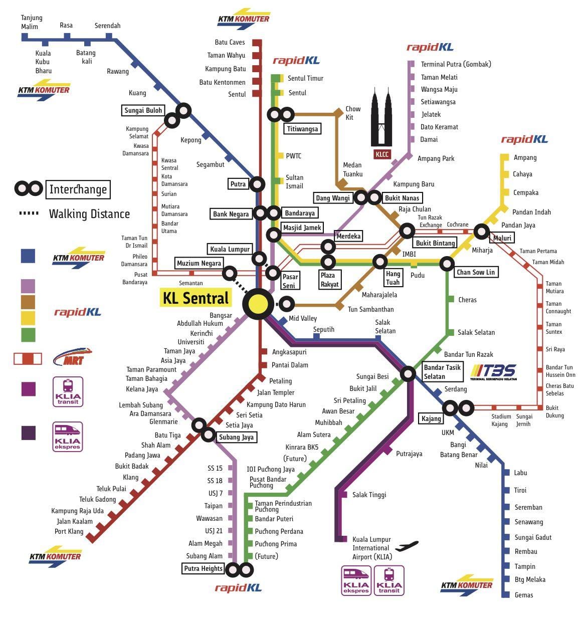 kl sentral tågstationen karta