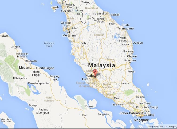 Karta över kuala lumpur på
