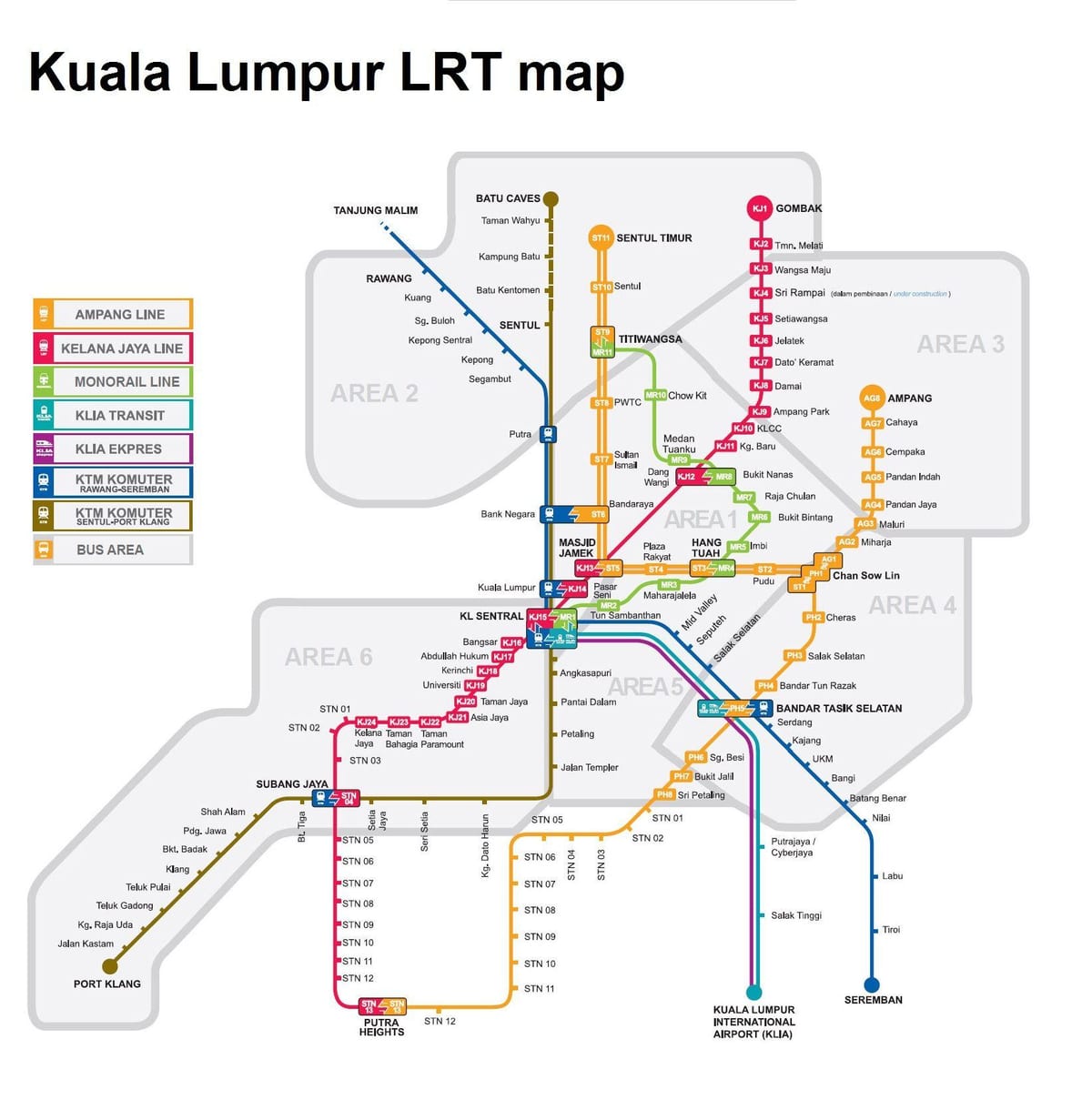 tåg karta över kuala lumpur