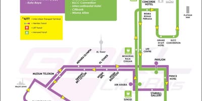 Karta över gå kl gröna linjen